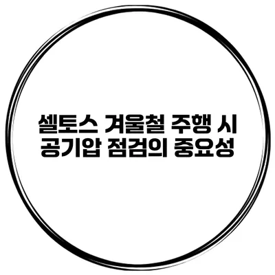 셀토스 겨울철 주행 시 공기압 점검의 중요성