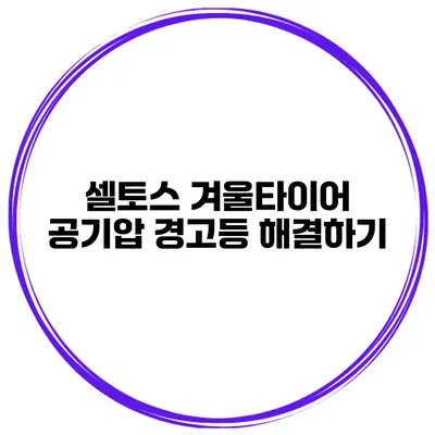 셀토스 겨울타이어 공기압 경고등 해결하기