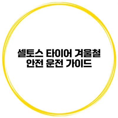 셀토스 타이어 겨울철 안전 운전 가이드