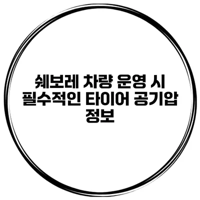 쉐보레 차량 운영 시 필수적인 타이어 공기압 정보
