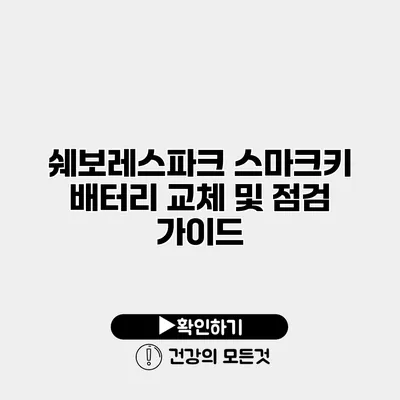 쉐보레스파크 스마크키 배터리 교체 및 점검 가이드