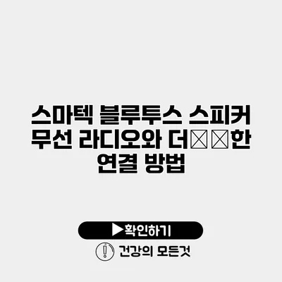 스마텍 블루투스 스피커 무선 라디오와 더便利한 연결 방법