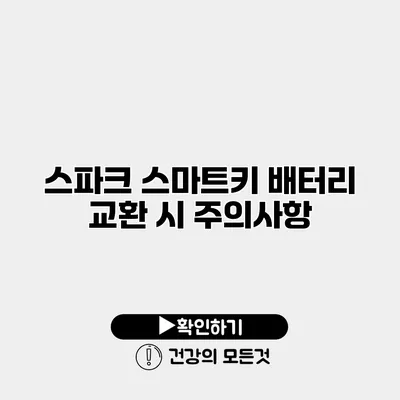 스파크 스마트키 배터리 교환 시 주의사항