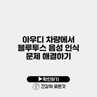 아우디 차량에서 블루투스 음성 인식 문제 해결하기