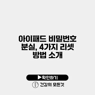 아이패드 비밀번호 분실, 4가지 리셋 방법 소개