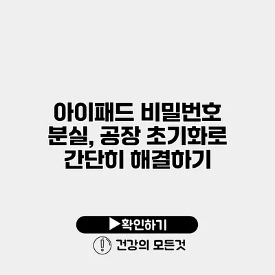 아이패드 비밀번호 분실, 공장 초기화로 간단히 해결하기