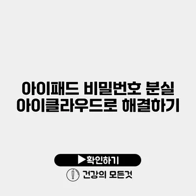 아이패드 비밀번호 분실 아이클라우드로 해결하기
