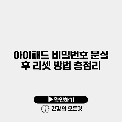 아이패드 비밀번호 분실 후 리셋 방법 총정리