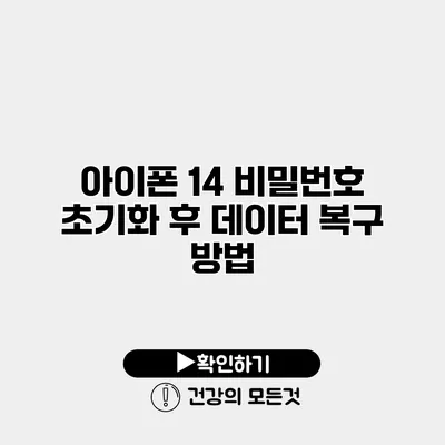 아이폰 14 비밀번호 초기화 후 데이터 복구 방법