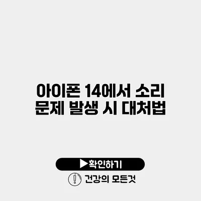아이폰 14에서 소리 문제 발생 시 대처법