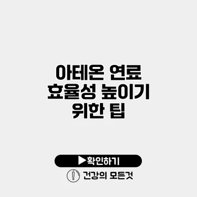 아테온 연료 효율성 높이기 위한 팁