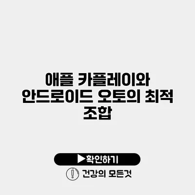 애플 카플레이와 안드로이드 오토의 최적 조합