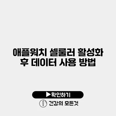 애플워치 셀룰러 활성화 후 데이터 사용 방법