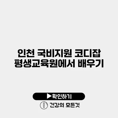 인천 국비지원 코디잡 평생교육원에서 배우기