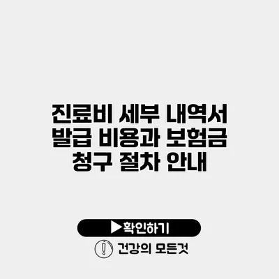 진료비 세부 내역서 발급 비용과 보험금 청구 절차 안내