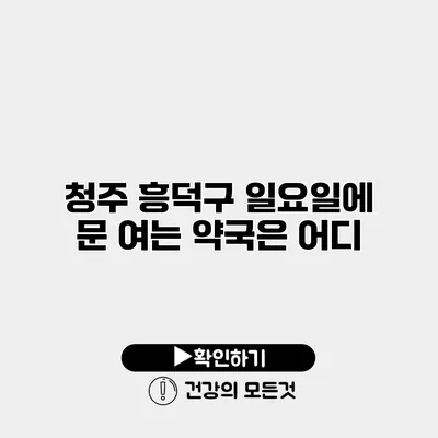 청주 흥덕구 일요일에 문 여는 약국은 어디?