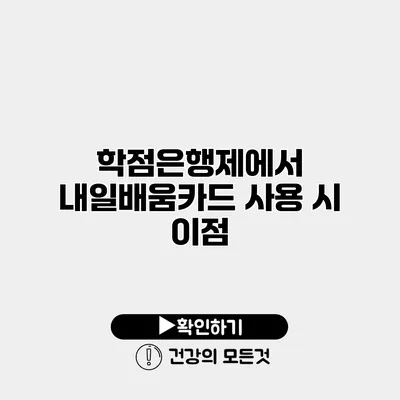 학점은행제에서 내일배움카드 사용 시 이점
