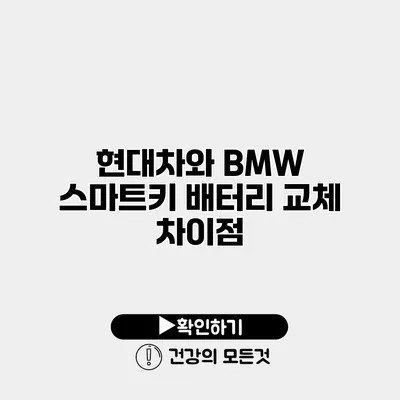 현대차와 BMW 스마트키 배터리 교체 차이점